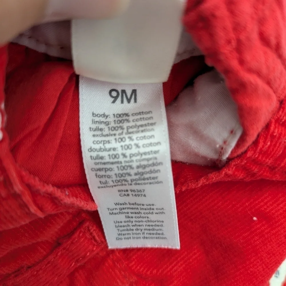 Oshkosh Red Jumper Overall 9m